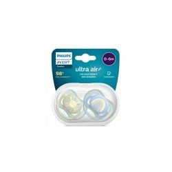 Philips Avent Ultra Air 0-6m Ορθοδοντική Πιπίλα Σιλικόνης Ροζ Μπεζ 2 τεμάχια