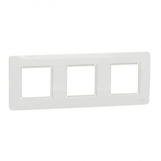 New Unica Cover Frame 3 Gangs Outline White NU2306