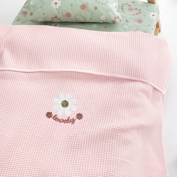Κουβέρτα Πικέ Λίκνου 80x110 Baby Blankets CANDY/2 Pink Palamaiki 