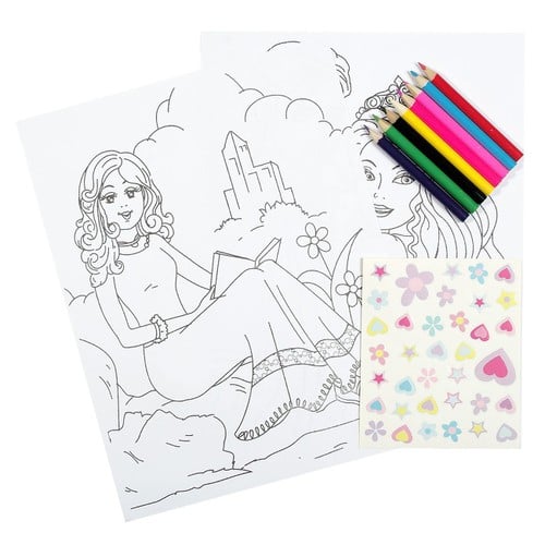 Set "Unë Shoh & Pikturoj" Princesha Stickers & Lap