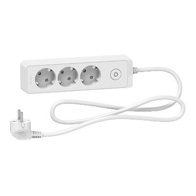 Unica Extend Schuko Trailing Lead 3 Gangs White