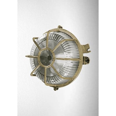 Brass Wall Light N.18 E27 Ip64 Natural Brass D18