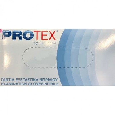 PROTEX Μπλε Γάντια Νιτριλίου Μίας Χρήσης Χωρίς Πούδρα - Συσκευασία 100 Τεμαχίων - Επιλέξτε Μέγεθος
