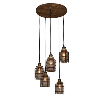 Pendant Light Hl-2248Jg-5Pc Okda With Jars And Gri