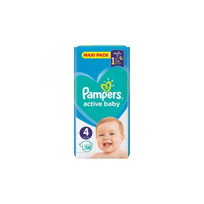 Pampers Active Baby Maxi Pack No4 (9-14 kg) 58τμχ 