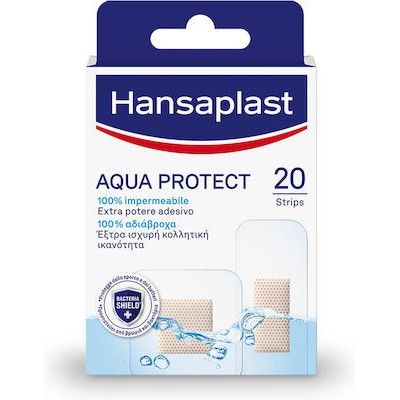 HANSAPLAST Aqua Protect 100% Αδιάβροχα Αυτοκόλλητα Επιθέματα Σε 2 Μεγέθη 20 Τεμάχια