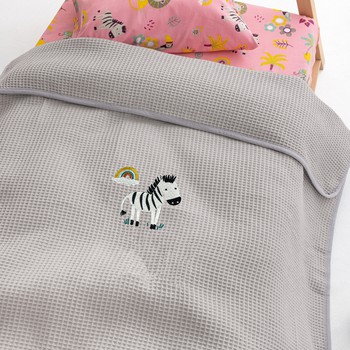 Κουβέρτα Πικέ Κούνιας 100x150 Baby Blankets CANDY/2 Grey Palamaiki