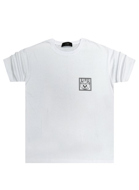 Clvse society white bear logo t-shirt