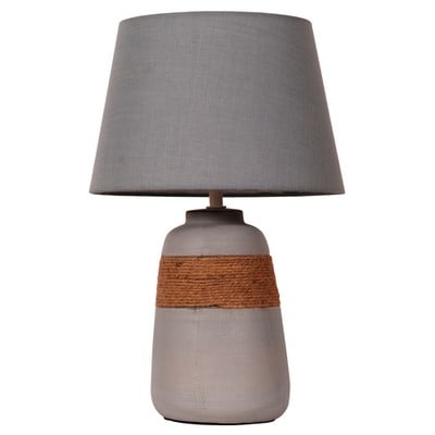 Table Lamp Round Grey Ceramic Ε14