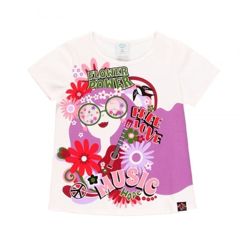 Boboli Knit T-Shirt "Flowers Bbl" For Girl(414177)