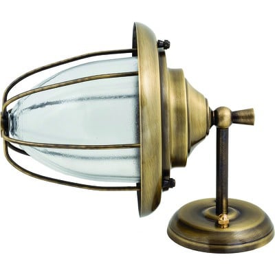 Brass Wall Light Antique Height:26cm Ε27 Ip43