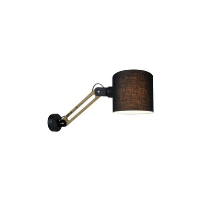 Wall Lamp Black & Wood Color Wl17013 Angona 1Xe14