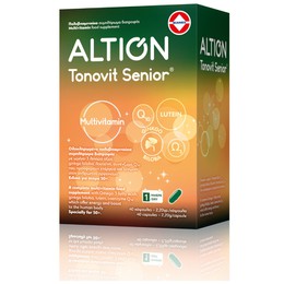 Altion Tonovit Senior Πολυβιταμίνη με Ω-3 Λιπαρά Οξέα και Gingko Biloba για Άνω των 50Ετών, Χωρίς Ιώδιο, 40Μαλακές Κάψουλες