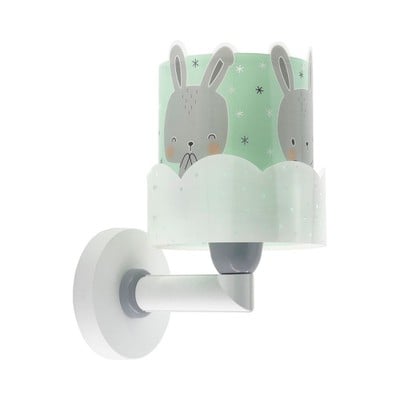 Kids Wall Lamp Baby Bunny Green 1Xe27