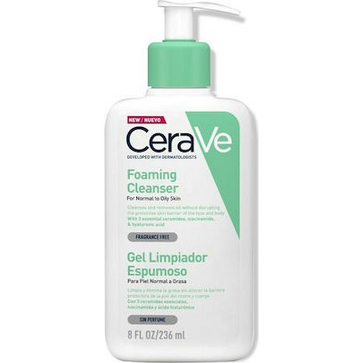 CERAVE Foaming Cleanser Καθαριστικό Τζέλ Προσώπου & Σώματος Κατάλληλο Για Κανονικό Προς Λιπαρό Δέρμα 236ml