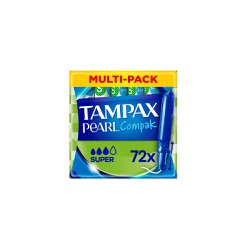 Tampax Compak Pearl Super Ταμπόν Mε Απλικατέρ Για Αυξημένη Ροή 72 τεμάχια