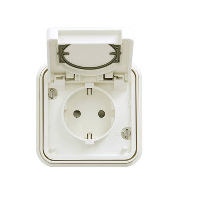 Cybuko Recessed Safety Schuko Socket IP55 White