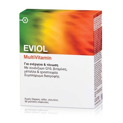 EVIOL MultiVitamin Για Ενέργεια & Τόνωση x30 Μαλακές Κάψουλες