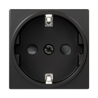 Systo 2P+E Socket with Shutters Black WS160N