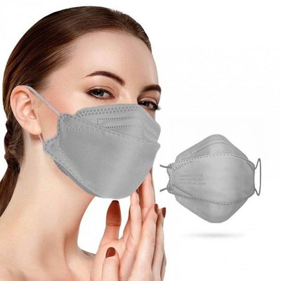 FAMEX 3D Extra Comfort Fish Style Μάσκα Υψηλής Προστασίας Ενηλίκων FFP2 Σε Γκρι Χρώμα 5x10 50 Τεμάχια