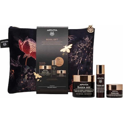 APIVITA Queen Bee Kρέμα Αντιγήρανσης Πλούσιας Υφής 50ml & Serum 10ml & Δώρο Κρέμα Νύχτας15ml