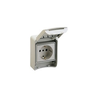 2P+E Socket with Lid Gray 81141