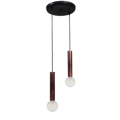 Pendant Light 2xE27 Round Base With Adjustable Cop