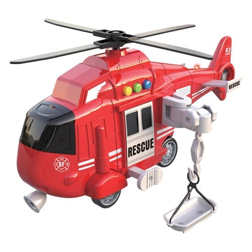 Loder helikopter shpetimi i kuq me tinguj dhe drit