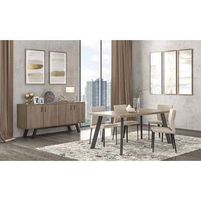  Τραπέζι Δείπνου 158.5x90x78 N5 Μόκα Μελαμίνη