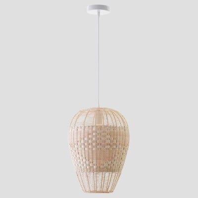 Pendant Light 1Χε27 Ø29,5 Wicker (Rattan)