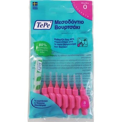 TePe Original Μεσοδόντια Βουρτσάκια 0.4mm Ροζ 8τμχ