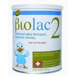 Biolac 2 Βιολογικό Γάλα Δεύτερης Βρεφικής Ηλικίας 400gr