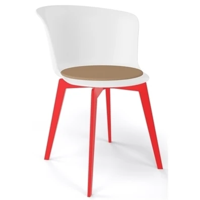 Καρέκλα 55x51x79(47) Gaber Epica Λευκό-Κόκκινο