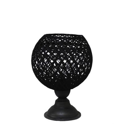 Table Light 1xE27 Rope Ball Black Silk-01 Pr-M-Bl