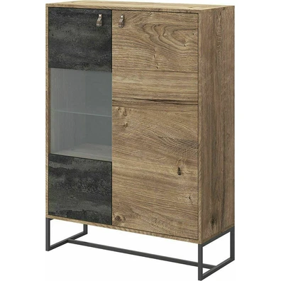 Βιτρίνα Σαλονιού Home Furniture Dark από Ξύλο με Τ