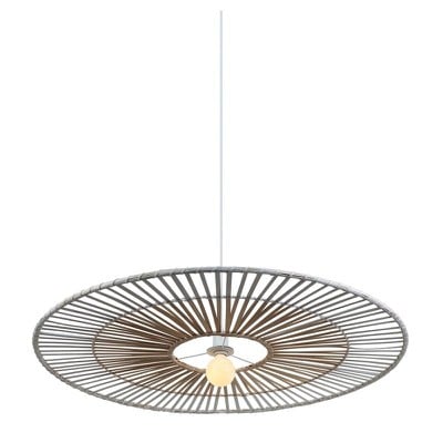 Pendant Light D80 White-Bamboo 1Xε27 Μαχ 40W