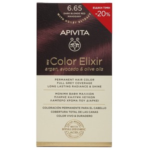 APIVITA Βαφή μαλλιών color elixir N6.65 εντονο κόκ