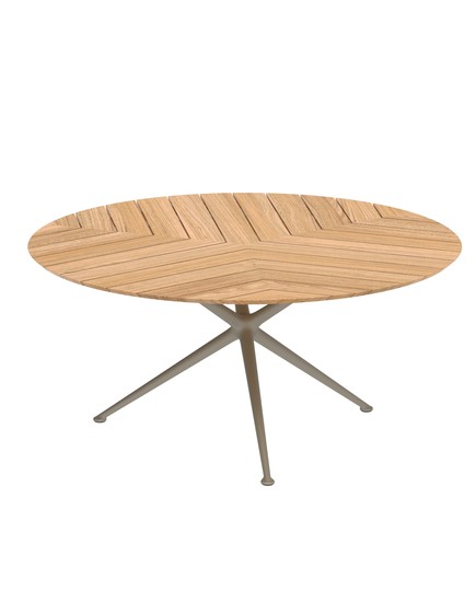 EXES ROUND TABLE WITH TEAK TOP D160cm