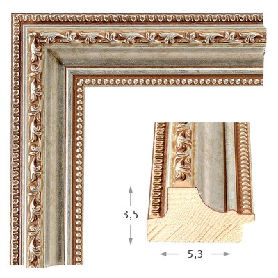Καθρέπτης με ξύλινη ασημί κορνίζα 60x80/70x90