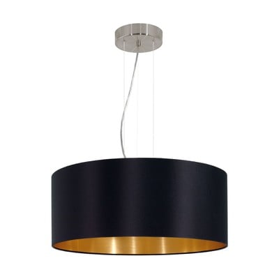 Pendant Light Maserlo With Black/Gold Shade 1Xe27 