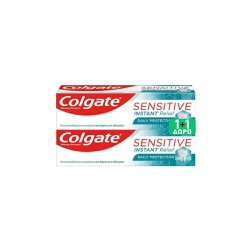 Colgate Promo (1+1 Δώρο) Sensitive Instant Relief Daily Protection Οδοντόκρεμα Για Ανακούφιση Από Τον Πόνο Της Ευαισθησίας Των Δοντιών 2x75ml 
