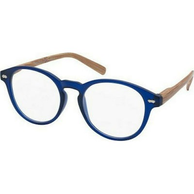 EYELEAD Γυαλιά Πρεσβυωπίας - Διαβάσματος Μπλε Με Ξύλινο Βραχίονα Ε185  +1.50 