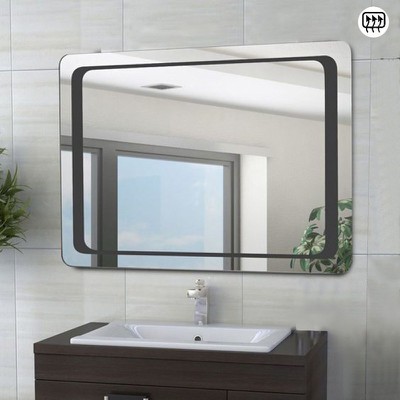 Καθρέπτης μπάνιου Extra Clear 90Χ75 με μαύρο σχέδι