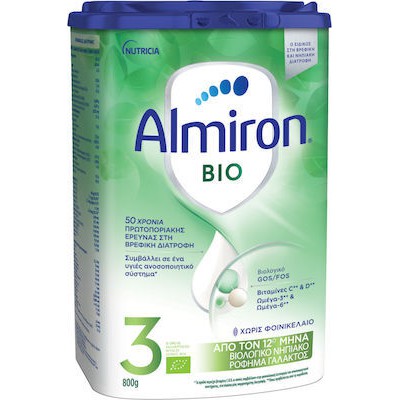 ALMIRON Bio 3 Βιολογικό Ρόφημα Γάλακτος Για Βρέφη Από 12 Μηνών 800gr