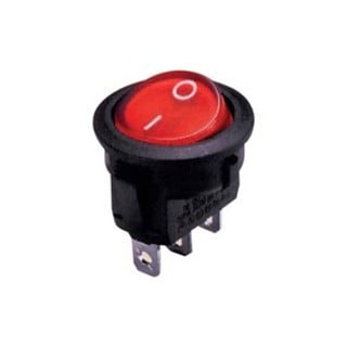 Rocker Switch with Lamp On-Off Φ23 3P Red 8Α-250V 