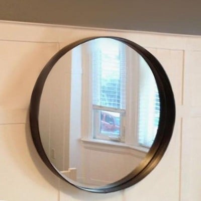 Round mirror 60cm diameter with steel blade