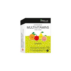 InoPlus Multivitamin For Kids Strawberry Πλήρες Διατροφικό Συμπλήρωμα Για Τόνωση Του Οργανισμού Με Γεύση Φράουλα 30 μασώμενα δισκία