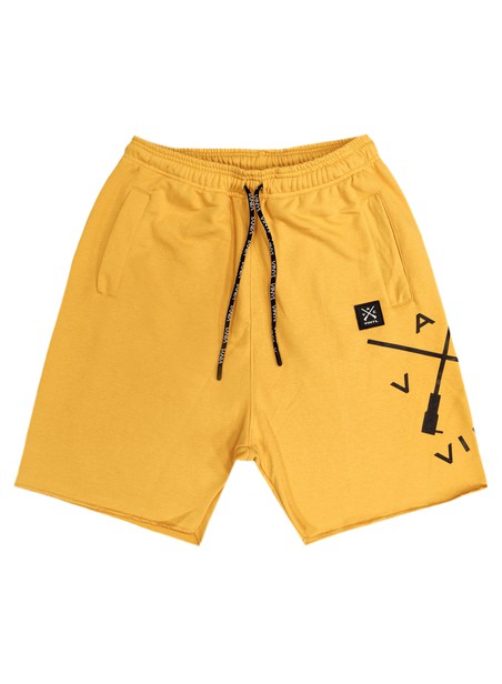 Vinyl art clothing yellow cross logo shorts