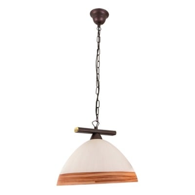 Pendant Light 1/L Rust Glass White/Brown Pda 120/1