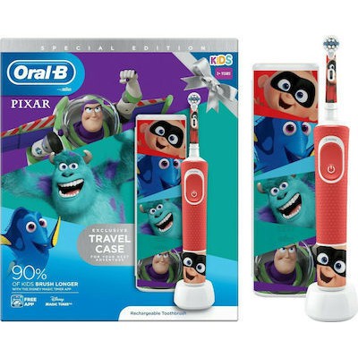 ORAL-B Kids Vitality Παιδική Ηλεκτρική Οδοντόβουρτσα Pixar & Δώρο Θήκη Ταξιδίου Special Edition Για ηλικίες 3+